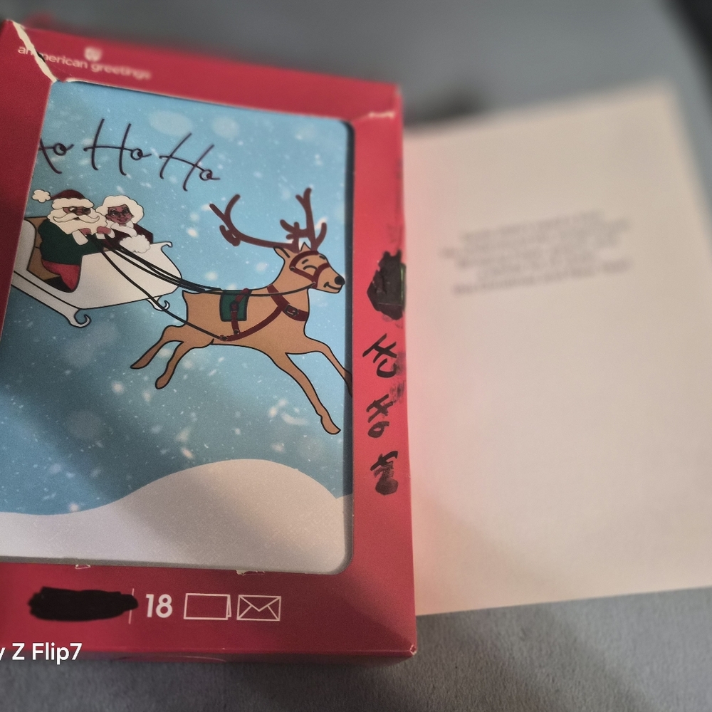 American Greetings Red and Blue Santa Sleigh Cards